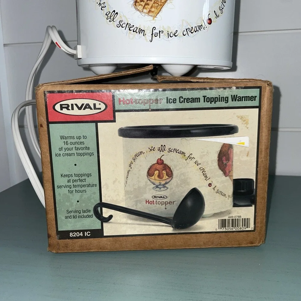 Rival 8204 IC Hot-Topper Ice Cream Topping Warmer With Ladle—-MISSING LID‎